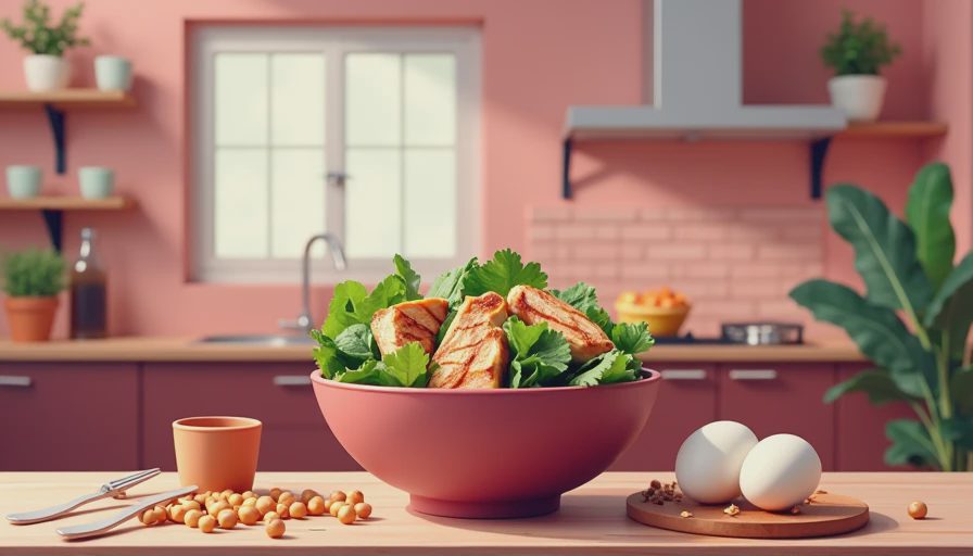 Visual context for high protein salad recipes