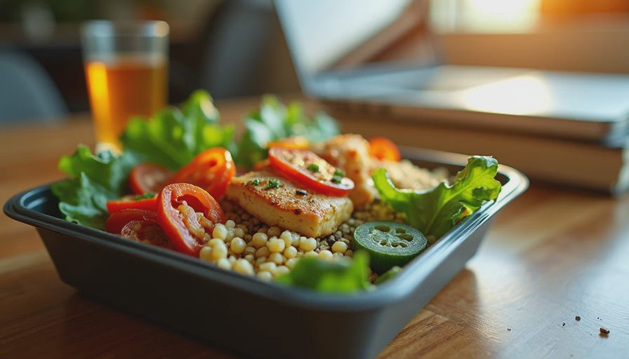 Illustration for high protein lunches for work